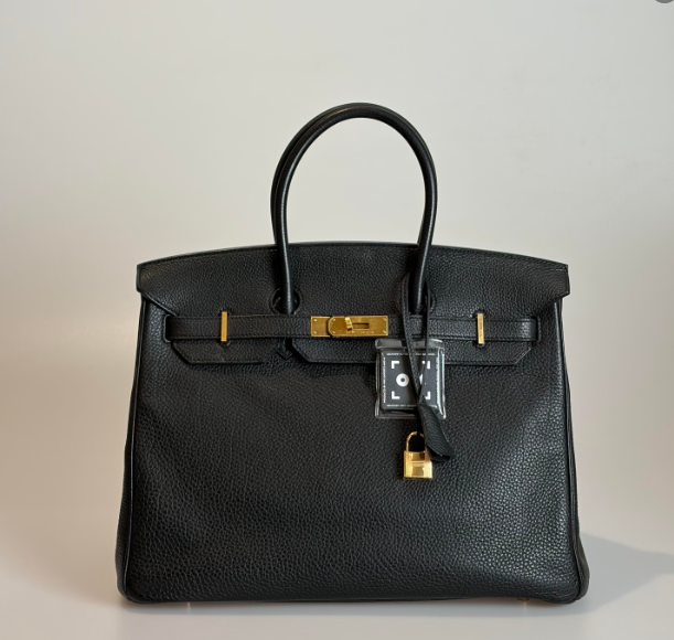Pre-owned HERMÈS Togo Top Handle Bag Birkin 35 Noir Gold Tone Hardware 17379208 Sold As Is / Final Sale
